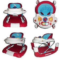 Gambar Babydoes Baby walker merah jok biru