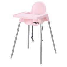 Gambar Ikea High chair pink + toys baby