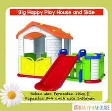 Gambar Big happy playhouse Happy playhouse with slide