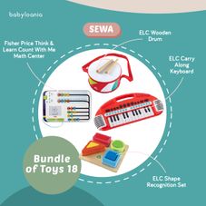 Gambar Bundle Of toys 18 :  fisher price think & learn count with me math center, elc wooden drum, elc carry along keyboard & elc shape recognition set