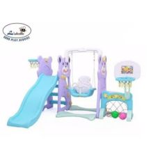 Gambar Labeille 4in1 slide & swing - purple (no bola no gawang)