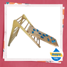 Gambar Pikler Triangle stone climbing and slide - blue