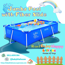 Gambar Intex pool Jumbo pool + water slide fiber