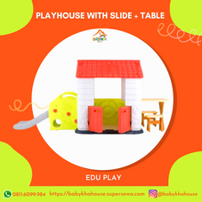 Gambar Eduplay Playhouse with slide, table and 2 chairs