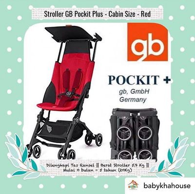 Sewa GB Pockit Plus Merah Stroller Lipat Cabin Size Recline