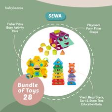 Gambar Bundle Of toys 28 : fisher price busy activity hive,  playskool form fitter shape, dan vtech baby stack, sort & store tree education baby