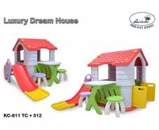 Gambar Labeille  Playhouse luxury dream house with slide  (red)