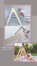 Gambar Wooden  Pikler triangle little climber