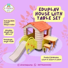 Gambar Eduplay Playhouse 4 with slide and table set 