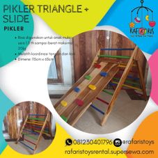 Gambar Handmade Pikler triangle + slide