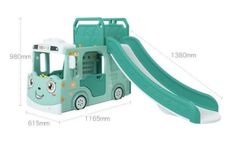 Gambar Happy play   bus slide 2 in 1 - green (tayo) 