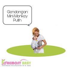 Gambar Mini monkey  Gendongan mini monkey sling putih