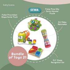 Gambar Bundle Of toys 21 : elc baby rainmaker, elc shape recognition set, fisher price infant shape sorter truck & fisher price silly sortin monster puzzle