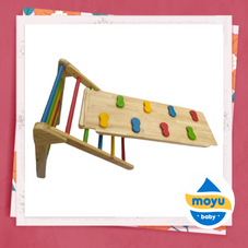 Gambar Pikler Triangle climbing wall and slide - colorful