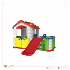 Gambar Tobebe Big happy playhouse with slide - red 