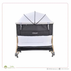 Gambar Babyelle Cloud bedside crib box bayi – dark grey