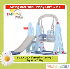 Gambar Happy play indonesia Perosotan 3 in 1 swing and slide