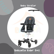 Gambar Baby elle Rider lipat abu cabin size + travel bag