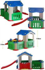 Gambar Tobebe Big happy playhouse with slide - blue 