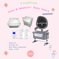 Gambar Bundling newborn essentials (ergonomis) Babydoes bed side, nuna leaf curv, pliko taffel, spectra 9+