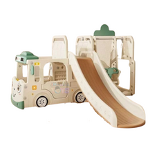 Gambar Happy play  Bus slide swing white