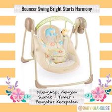 Gambar Bright starts Bouncer bright start comfort & harmony cream - portable swing