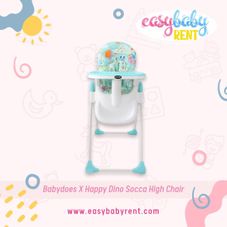 Gambar Babydoes X happy dino socca high chair