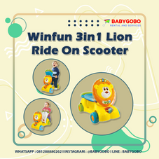 Gambar Winfun 3 in 1 lion ride on scooter